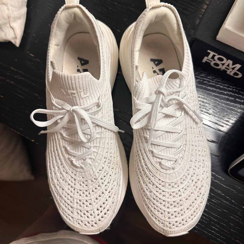 APL White Sneakers with Knitted Upper and Sleek Design